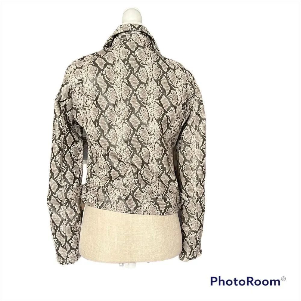 Blank NYC Snake Print Jacket - Gray and Cream - Picture 2 of 7